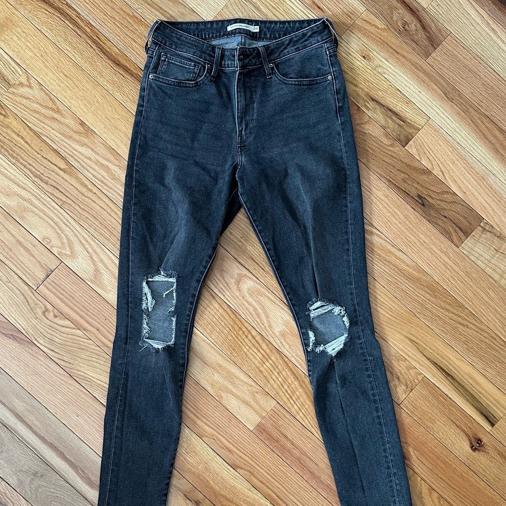 Levis 721 Distressed Gray Jeans